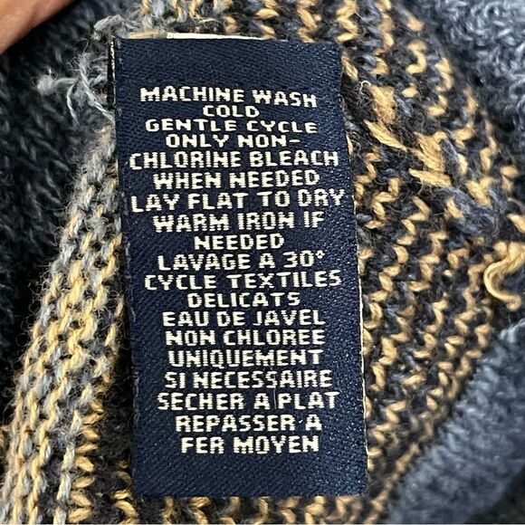 Chaps Denim Blue Southwest Sweater Linen Cotton Aztec Tribal Boho Comfy Size XL - Picture 8 of 8